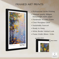 Claude Monet Art Print - Impressionist Wall Art Poster - Monet Framed Print displayed in a handmade wooden frame.