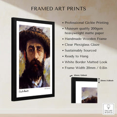 Claude Monet Self Portrait Wall Art - Impressionist Poster Print framed art print with Giclée printing and wooden frame.