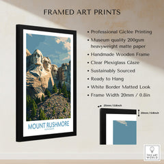 Mount Rushmore Poster | Black Hills National Memorial Canvas Print framed art print showcasing professional Giclée printing.