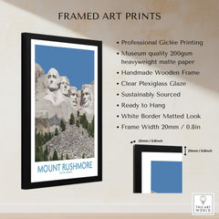 Mount Rushmore Poster | Black Hills National Memorial Canvas Print South Dakota framed art print with giclée quality and clear glaze.