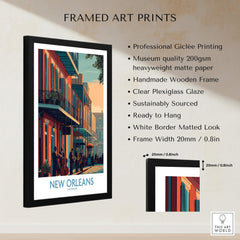 New Orleans Canvas Print | Musical Heritage Cityscape Poster framed art print showcasing vibrant street scenes.