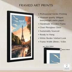 Paris Print featuring the Eiffel Tower in a framed art print with professional Giclée printing.