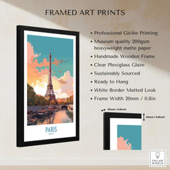 Paris Wall Art - Eiffel Tower framed art print featuring vibrant colors and museum quality design.