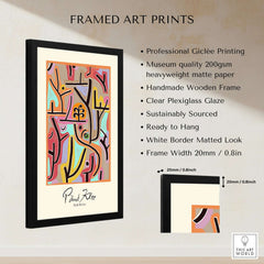 Paul Klee Park Bei Lu Colorful Abstract Landscape Poster Art Print framed with professional giclée printing and plexiglass.