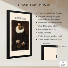 Rembrandt Old Lady with Book 1637 Portrait Print Dutch Golden Age Poster Art framed art print showcasing quality and design.