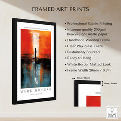 Rothko Style Minimalist Landscape Abstraction Print | Modern Wall Decor framed art with handmade wooden frame and giclée printing.