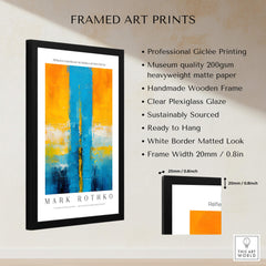Rothko Style Color Block Abstraction Print | Modern Geometric Wall Art framed with professional giclée printing details.