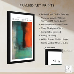 Mark Rothko Style Modern Canvas Abstraction Painting | Contemporary Wall Art framed print showcasing giclée quality and wooden frame.