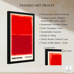Mark Rothko Untitled Red on Red 1969 Abstract Art Print Color Field Painting Poster framed with professional giclée printing.