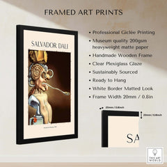 Salvador Dali Portrait of Picasso 1947 Surrealist Art Print Grotesque Poster framed in a museum quality frame.