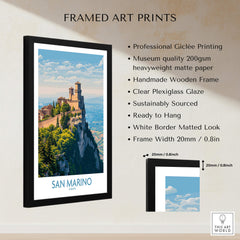 San Marino Poster | Canvas Print featuring a framed art print with breathtaking views of San Marino.