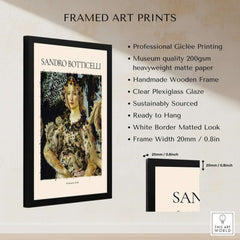 Botticelli Primavera Detail Flora Art Print Renaissance Allegory Spring Poster framed art print with Giclée quality.