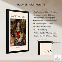 Botticelli Madonna with Saints Bardi Altarpiece Art Print Renaissance Religious Poster framed print with detailed description.