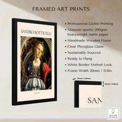 Botticelli Fortitude 1470 Allegory Virtue Art Print Renaissance Poster Wall Decor framed art print features professional Giclée printing.