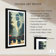 Siem Reap Cambodia Travel Poster | Tropical Town Street Wall Art Print displayed in a framed art print setup.