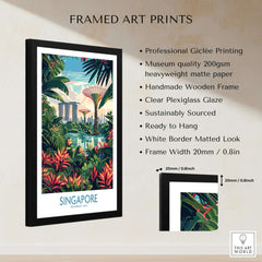 Singapore Gardens by the Bay Poster framed art print showcasing vibrant landscapes and professional Giclée printing.