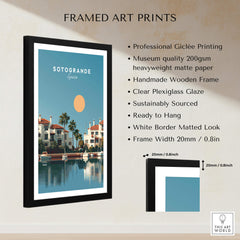 Sotogrande Spain Travel Poster | Luxury Marina & Boats Wall Art Print displayed in a framed art print with a matte finish.