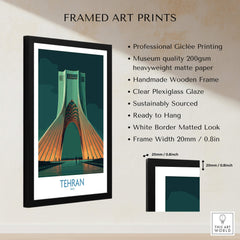 Tehran Iran Canvas Print | Iconic Persian Monument Cityscape Poster showcasing a beautifully framed Giclée art print.