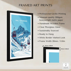 Val Thorens Ski Art Print | Winter Sports French Alps framed art print showcasing mountain slopes and ski lifts.