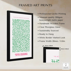 Yayoi Kusama Green Net Pattern Abstract Contemporary Art Print Paris Poster Decor framed art print with professional giclée printing.