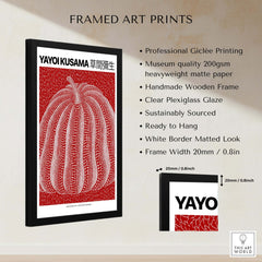 Yayoi Kusama Red White Pumpkin 2013 Singapore Exhibition Art Print Poster Polka Dot framed art print details.