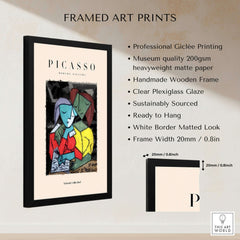 Picasso Reading Couple Abstract Figures Art Print Cubist Poster Artwork Collection framed with professional giclée printing.