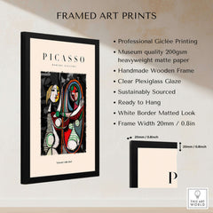 Picasso Girl Before Mirror Inspired Art Print Abstract Reflection Poster Artwork Collection framed with clear plexiglass.
