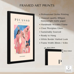 Picasso Les Demoiselles d Avignon Inspired Art Print Abstract Figures Poster Artwork Collection framed in black