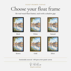 Bordeaux Place de la Bourse water mirror watercolour art print, float frame colour options for the framed canvas