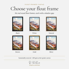Haleakalā summit crater above the clouds watercolour art print, float frame colour options for the framed canvas