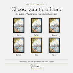 New York Statue of Liberty and Manhattan skyline watercolour art print, float frame colour options for the framed canvas