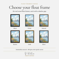 Toronto CN Tower skyline over Lake Ontario watercolour art print, float frame colour options for the framed canvas