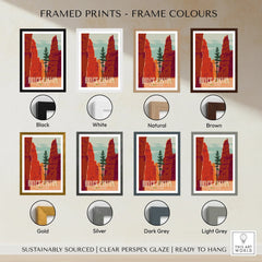 Framed Bryce Canyon National Park print in eight frame colors, wall art decor options