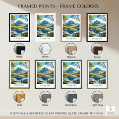 Cadair Idris national park print in eight frame colour options, landscape wall art.