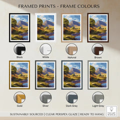 Framed landscape wall art print of Cadair Idris mountain with 8 frame color options.