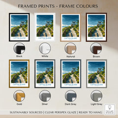 Captiva Island Florida Wall Art – Tropical Art framed print options in various colors including black, white, natural, and brown.