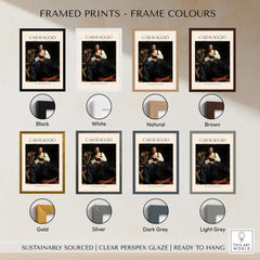Framed prints of Caravaggio Art Print - Saint Catherine of Alexandria 1598 in various frame colors including black, white, gold and grey.