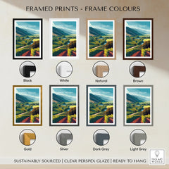 Carmel Valley travel poster in eight frame color options, landscape wall art print
