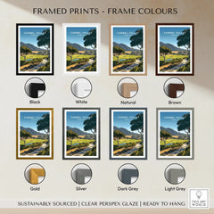 Carmel Valley framed travel print in eight frame color options, wall art decor variety