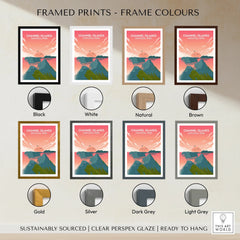 Channel Islands National Park art print with eight frame color options including black, white, natural, brown, gold, silver, dark grey, and light grey.