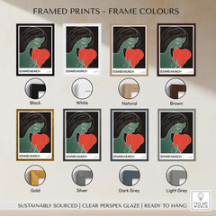 Framed Prints - Frame Colours featuring Edvard Munch Art Print - Edvard Munch Two Heart c1899 Woodcut - Symbolist Love Poster.
