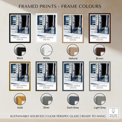 Framed prints of Edward Hopper Summertime 1943 Delaware Art Museum Art Print in various frame colors including black, white, and brown.