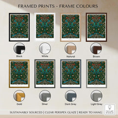 Framed Prints - Frame Colours options for Exhibition Art Print William Morris Tulip Famous Pattern Arts Crafts Floral Poster Wall Art