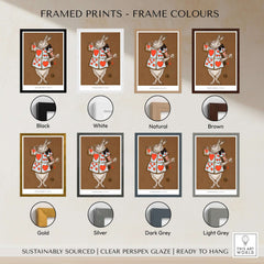 Exhibition Art Print William Henderson White Rabbit Alice in Wonderland Vintage Poster with frame color options.