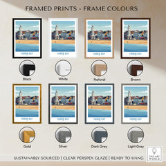Framed prints of Herne Bay Kent Canvas Print Poster showcasing frame colors: Black, White, Natural, Brown, Gold, Silver, Dark Grey, Light Grey.