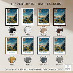 Isle of Lewis Scotland Canvas Print | Outer Hebrides Landscape Poster framed in various colors including black, white, natural, and brown.