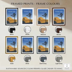 Joshua Tree National Park print in eight frame color options, modern wall art decor