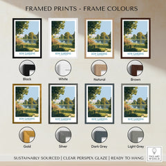 Kew Gardens framed art print in eight frame colours, landscape travel wall art options