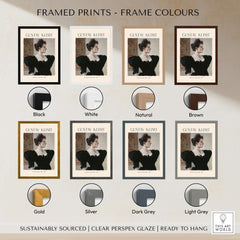 Framed Prints in Various Frame Colours for Gustav Klimt Art Print - Portrait of a Lady in Black 1894