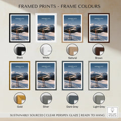 Kronplatz Italy travel print with snowy mountains in 8 frame color options, wall art decor